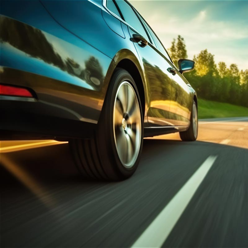 car driving on road